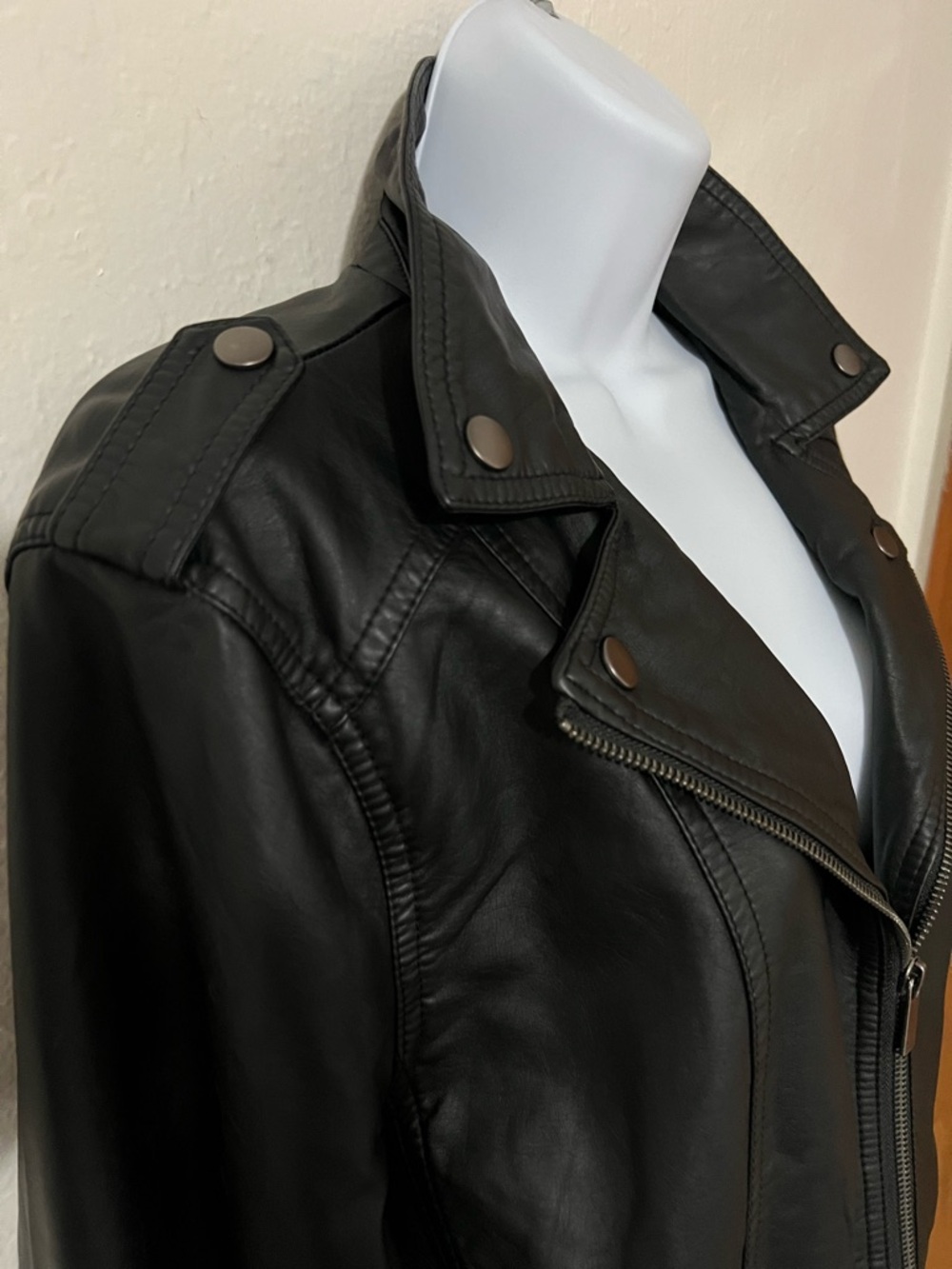 Maurice’s - Classic Black Faux Leather Moto Jacket - Women's